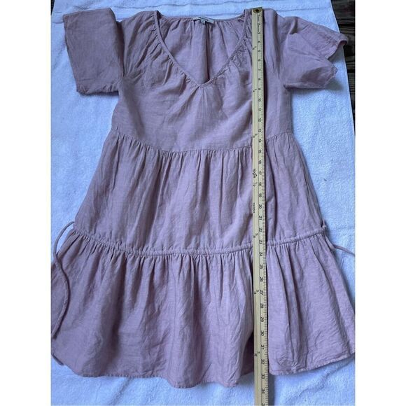 Madewell Linen Blend Lorelei Mini Dress Pale Pink Size S - Picture 15 of 16